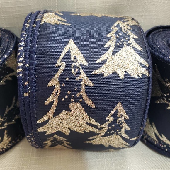 Holiday Burlap Wired Christmas Ribbon Bundle Lot of 4 spools, 2.5" x 10 yd LOT T - Picture 4 of 7